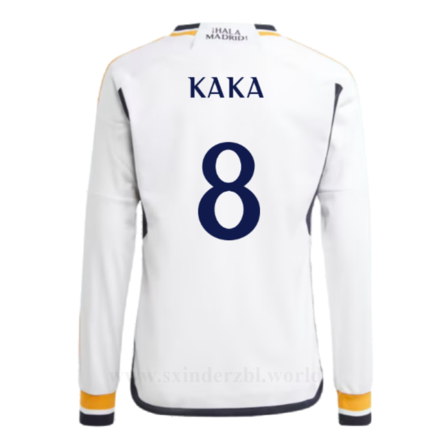Tanie Koszulki Piłkarskie Real Madryt 2023-2024 Długi rękaw KAKA #8 Główna Stroje Piłkarskie